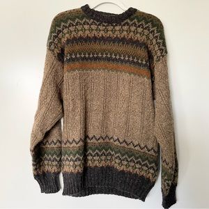 ST JOHN'S BAY Mens TALL Large Vintage MADE IN USA Crewneck Pullover Sweater Wool